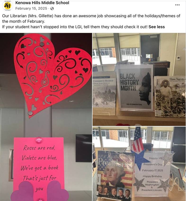 Kenowa Hills social media post