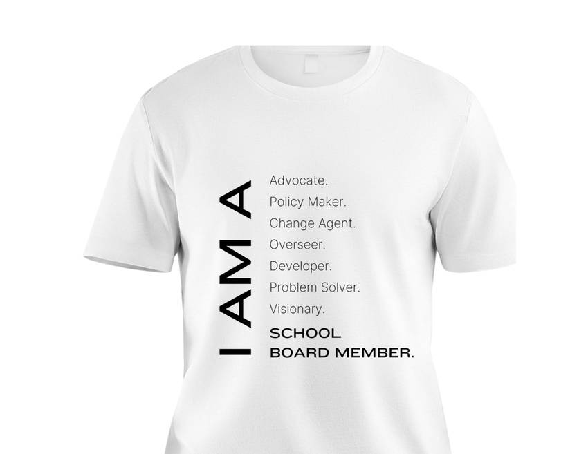 White MASB school board member shirt concept